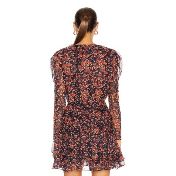NWT Ulla Johnson Cecily Cosmos-Print Silk Lurex Mini Dress 12 Ruffle Cocktail Pa - Picture 12 of 15